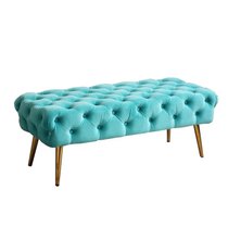 北欧时尚创意美式轻奢客厅沙发凳换鞋凳卧室床尾凳金属不锈钢脚长条凳(可定制颜色)
