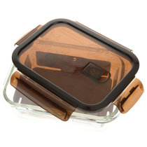 北斗正明带分隔玻璃饭盒 微波炉专用保鲜盒 三分格便当盒密封碗(三分格840ML)