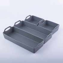 DIY西点烧烤烤肉烘焙硅胶蛋糕模具烤盘托盘分隔器4件套套装工具(灰色 烤盘四件套)