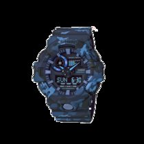 卡西欧（CASIO）手表 G-SHOCK系列 灰色迷彩 男士防震防磁防水运动手表石英表 炫酷迷彩黑 蓝色迷彩(蓝色 树脂)