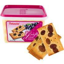 Totaste饼干500g葡萄味夹层礼盒休闲零食 真快乐超市甄选