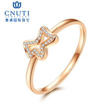 CNUTI粤通国际珠宝18K金钻戒可爱小马简约钻石戒指女彩金戒指小清新