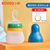 日康米糊勺婴儿硅胶软勺奶瓶挤压式宝宝辅食勺子米粉喂食器工具 （RK-C4004(黄绿两色（加小熊牙胶）)