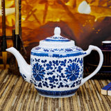 茶壶水壶油壶中国风老式怀旧青花釉下彩景德镇陶瓷茶壶凉水壶(缠枝莲)