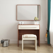 A家 梳妆台 现代简约妆凳组合白色梳妆柜带妆镜家具储物 简易款 全套(全套)