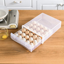 竹咏汇  家用鸡蛋盒抽屉式 冰箱收纳盒塑料 透明饺子盒双层鸡蛋托盘(鸡蛋盒单层放30枚)
