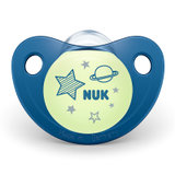 NUK自然实感硅胶安抚奶嘴印花夜光型无拉环单只装(6-18月) 图案颜色随机