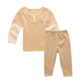亚缇宝贝 男宝宝棕色假袖门襟长袖上衣+棕色两用裤 9-18个月(棕色 9-16个月)