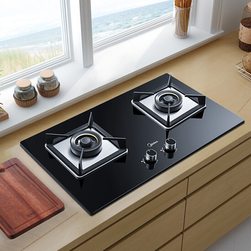 燃气灶 煤气灶 双灶天然气灶 家用液化气灶台嵌入式 防爆钢化玻璃面板