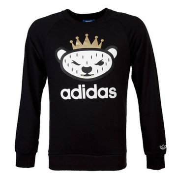 adidas阿迪达斯男士休闲运动跑步上衣t恤衫三叶草2016新款熊猫长袖