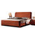 现代中式实木床高箱床1.8米 橡胶木双人床 硬板床古典床婚床包邮(海棠色C196)