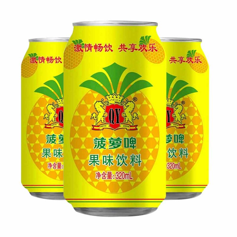啤酒青邑菠萝啤果味饮料易拉罐装320ml24罐果味浓郁口感清爽菠萝味