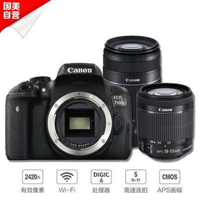 佳能(Canon)EOS750D单反套机(18-55/55-250STM)