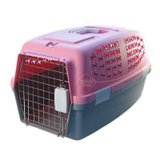 宠物两端开窗航空箱/旅行箱/飞机笼带狗厕所（大号）(粉红色)