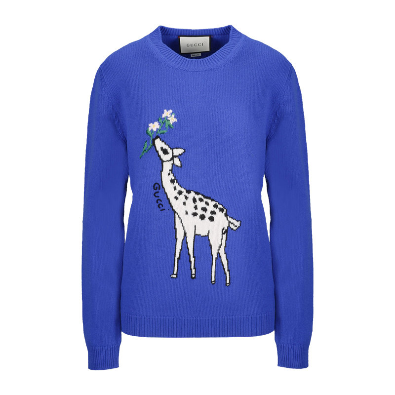 【gucci服饰图片】gucci女士毛衣 579950-xkawe-4354xs蓝 时尚百搭