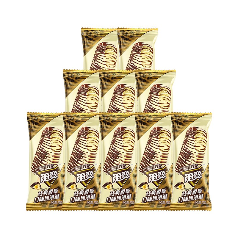 蒙牛随变经典香草口味冰淇淋75g×10支 (家庭装)(雪糕 冰激凌)图片