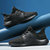 2021四季新款大码青少年潮鞋中学生休闲黑色系带透气运动跑步鞋(深蓝色 39)