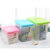 普润 9KG 家用带轮翻盖式塑料透明米桶 储米箱 厨房储物箱 多色随机