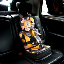 儿童安全座椅汽车用通用简易便携式0-3-12岁宝宝婴儿车载坐椅垫(迷彩黄（升级增高版）【1-12岁】)