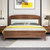 恒兴达 乌金木实木床1.8米软靠双人床现代简约中式主卧婚床(1.8*2米胡桃色 床+床头柜*1)