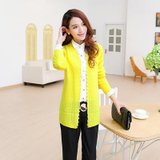 Mailljor 韩版女装秋季时尚气质新款修身显瘦外套 女纯色收腰外套633(黄色 均码)