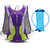 男女户外骑行包15L马拉松越野跑步包双肩背包徒步登山包水袋包(紫色+2L大口水袋)