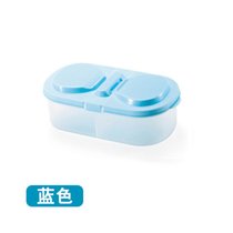 创简坊（CJIANFF）儿童装水果盒子透明便当宝宝外出便携式保鲜分格饭盒(蓝色)