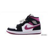 NIKE耐克乔丹AIR Jordan 1 AJ1黑紫葡萄 男女士中帮运动休闲篮球鞋跑步鞋BQ6472-005(紫色 42)