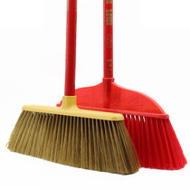 塑料扫把家用单个硬毛木柄工厂物业庭院扫地扫帚清洁工具扫把包邮(硬丝软丝一把（138+303A） 默认版本)
