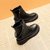 SUNTEK马丁靴子女鞋子英伦风2021年冬季新款秋冬加绒女鞋内增高短靴(38 黑色（单里）)