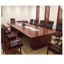 云艳YY-LCL653 3米实木油漆会议桌大型***会议室多人开会桌椭圆形商务洽谈会议桌(默认 默认)