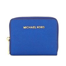 迈克·科尔斯(MICHAEL KORS)休闲十字纹短款钱包女士零钱包卡包32S4GTVZ1L(电光蓝)