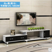 哈骆顿 现代简约个性欧式可伸缩组合电视柜时尚客厅地柜(白加黑)