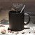 欧式创意黑色哑光大容量马克杯子磨砂简约咖啡杯带勺陶瓷水杯(黑色 单杯)