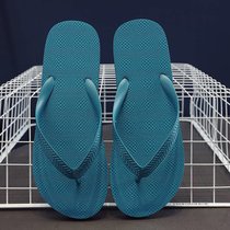 SUNTEK夏季人字拖男士防滑夹脚沙滩凉鞋男拖鞋时尚潮橡胶软底室外穿(L(建议44-45脚) 纯色款-湖水绿)