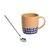 物鸣杯子男家用马克杯瓷杯陶瓷女创意个性北欧办公室喝水杯早餐杯(焦黄色+搅拌勺)