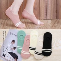 袜子女夏季船袜隐形袜短袜学生浅口运动韩版潮流帮薄款女袜(双杠女袜【船袜】 5双装)