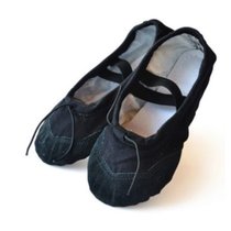舞蹈鞋 猫爪鞋 皮头芭蕾舞鞋 男女儿童舞蹈软底鞋(黑色)(40码/25cm)