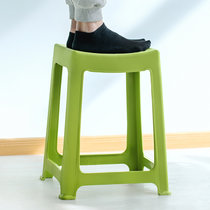茶花塑料凳子家用加厚成人儿童凳子创意餐桌凳塑料小板凳矮凳椅凳(绿色)