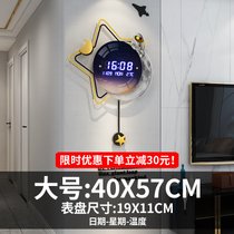 2021新款电子钟网红钟表挂钟客厅家用时尚简约现代创意时钟挂墙上(20英寸以上 DZ0086大号：40X57CM)