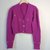 2021新款外穿温柔风短款宽松V领毛衣外套针织衫开衫女装上衣(紫色 L)
