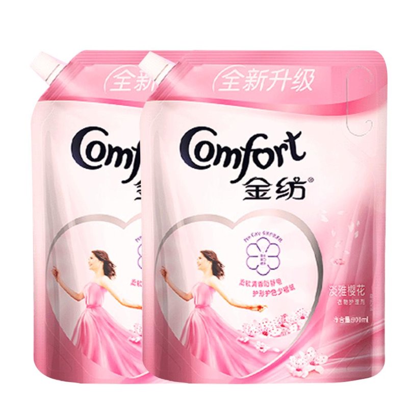 其他清洁用品金纺衣物护理剂带嘴立袋淡雅樱花900g2柔软舒适护衣护色