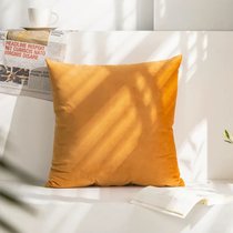 北欧抱枕正方形靠垫沙发靠枕客厅长方形靠背垫天鹅绒抱枕套不含芯(橙黄（特价）)