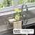 水龙头置物架太空铝厨房水池收纳伸缩沥水神器架洗碗池水槽抹布篮(206方形款左边带杆（银色）)