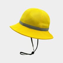 SUNTEK儿童渔夫帽女男韩版定制小黄帽日系小丸子帽定做幼儿园小学生帽子(54CM（2-5岁） 丝网反光带款)