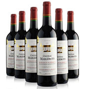 酒美网 法国进口 超级波尔多玛蕾堡2010干红葡萄酒六支装