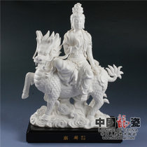 中国龙瓷 德化陶瓷白瓷观音菩萨佛像家居装饰 麒麟观音