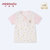 小米米minimoto男女童圆领莫代尔短袖上衣T恤(粉红-半开胸上衣 100cm（2-3岁）)