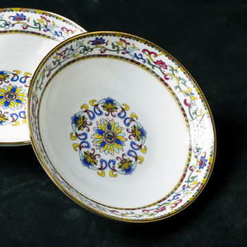 景德镇陶瓷餐具碗碟套装中式家用骨瓷碗碟勺自由搭配餐具米饭碗4英寸