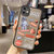 iPhone11手机壳苹果11promax镜头全包肤感壳XSMAX撞色按键插画卡通XR保护套(黑色 苹果11 6.1寸)